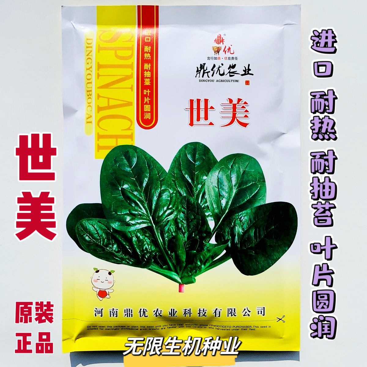 鼎优世美菠菜种子四季菠菜半直立抗热菠菜种子圆叶趴地菠菜种籽