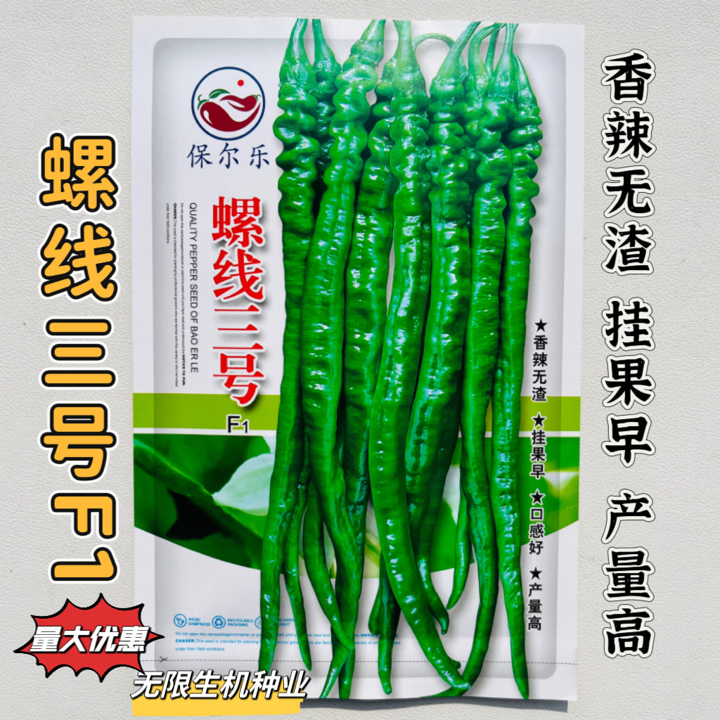 螺丝椒种子螺线三号螺丝型线椒种籽早熟香辣螺旋皮薄无渣高产抗病