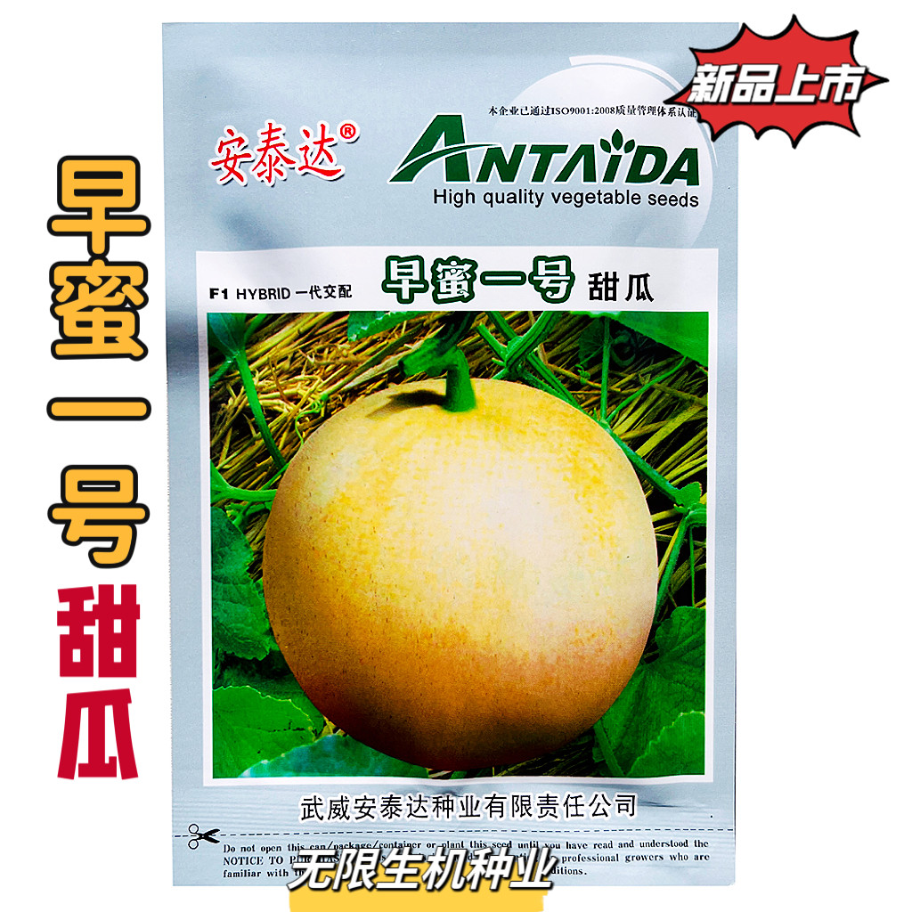 正品安泰达早蜜一号白皮白肉甜瓜种子种籽早熟高产白甜瓜香瓜种孑