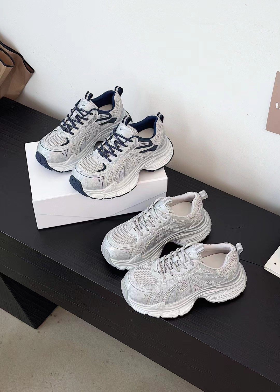 茵茵家2026春秋新款欧货真皮网面透气防滑老爹鞋女增高休闲慢跑鞋,女鞋,老爹鞋,淘宝优惠券,粉丝福利购,淘宝优惠卷