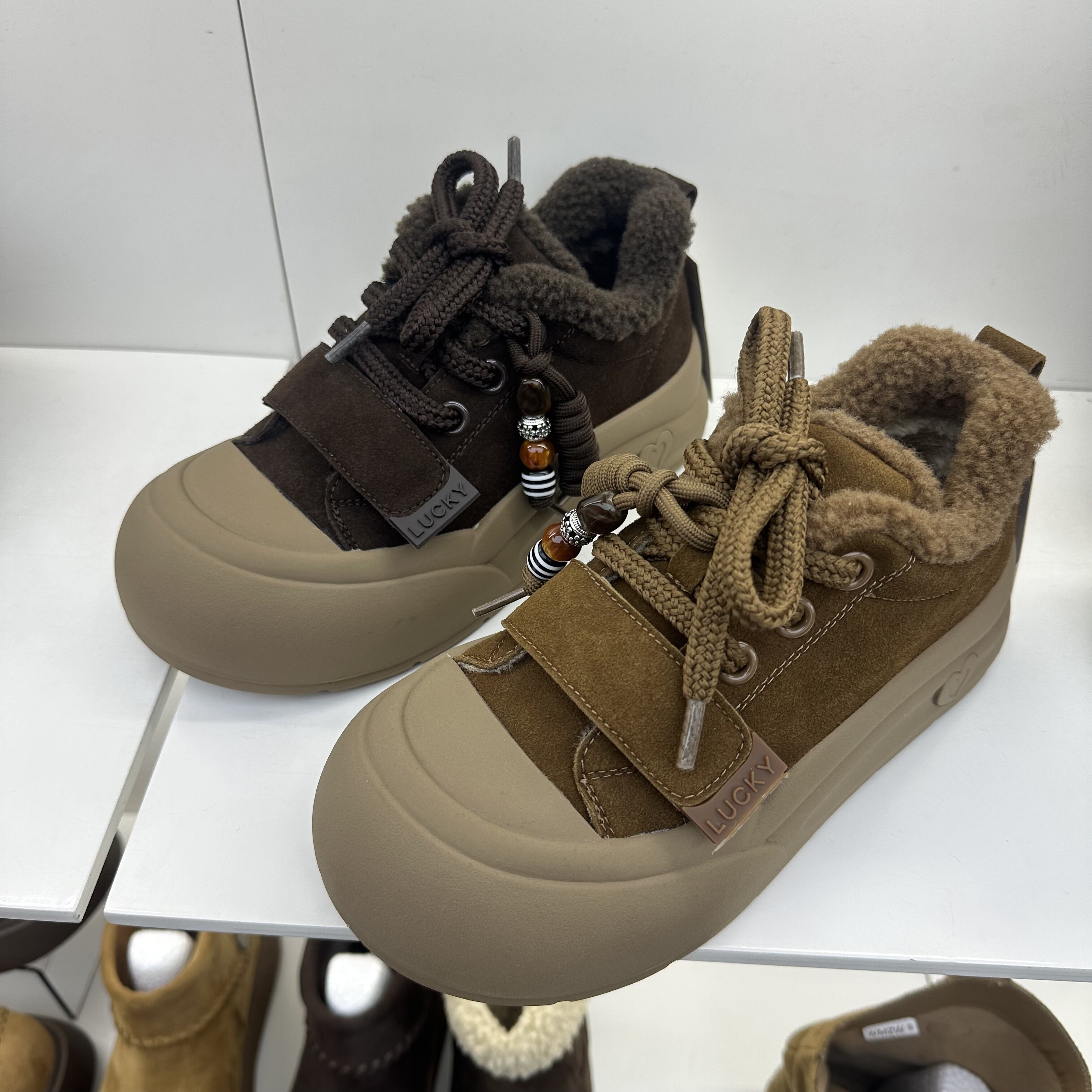 2025秋冬新款韩版真皮加绒保暖厚底毛毛棉鞋女休闲雪地靴