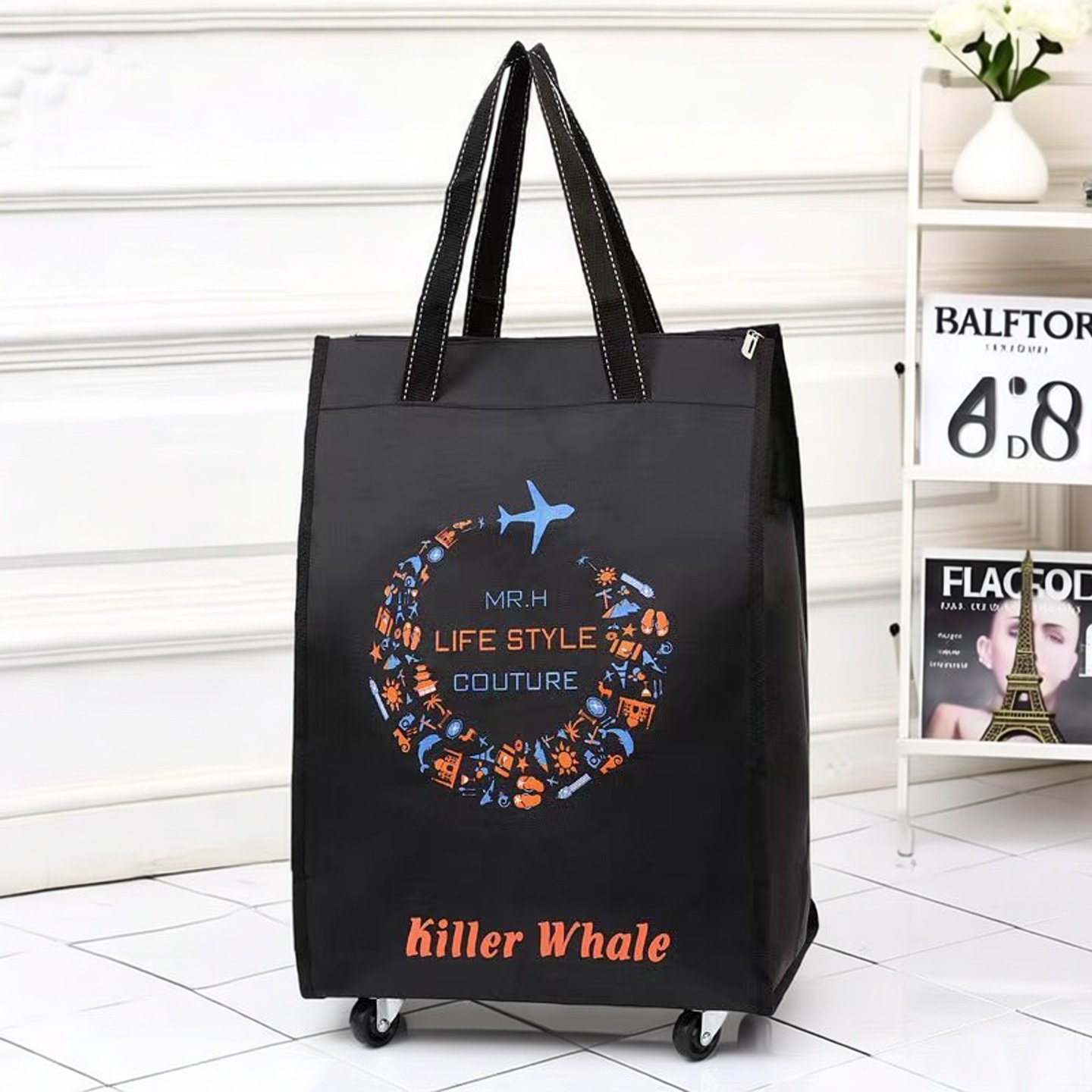 万向轮旅行包女大容量超市购物袋便携可折叠行李包手提旅游出差包