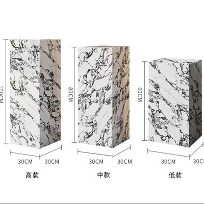 客厅落地式岩板花架子轻奢玄关立柱柱子电视柜旁边大理石摆件底座