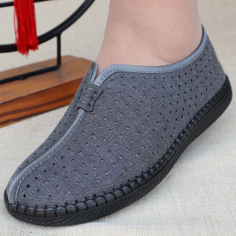 老北京布鞋女款僧鞋比丘尼夏季网面透气镂空网眼中国风复古汉服鞋