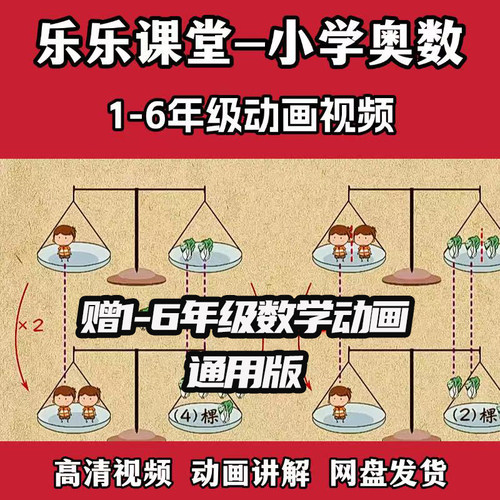 小学数学思维训练一二三四五六年级奥数趣味动画视频教程含练习题