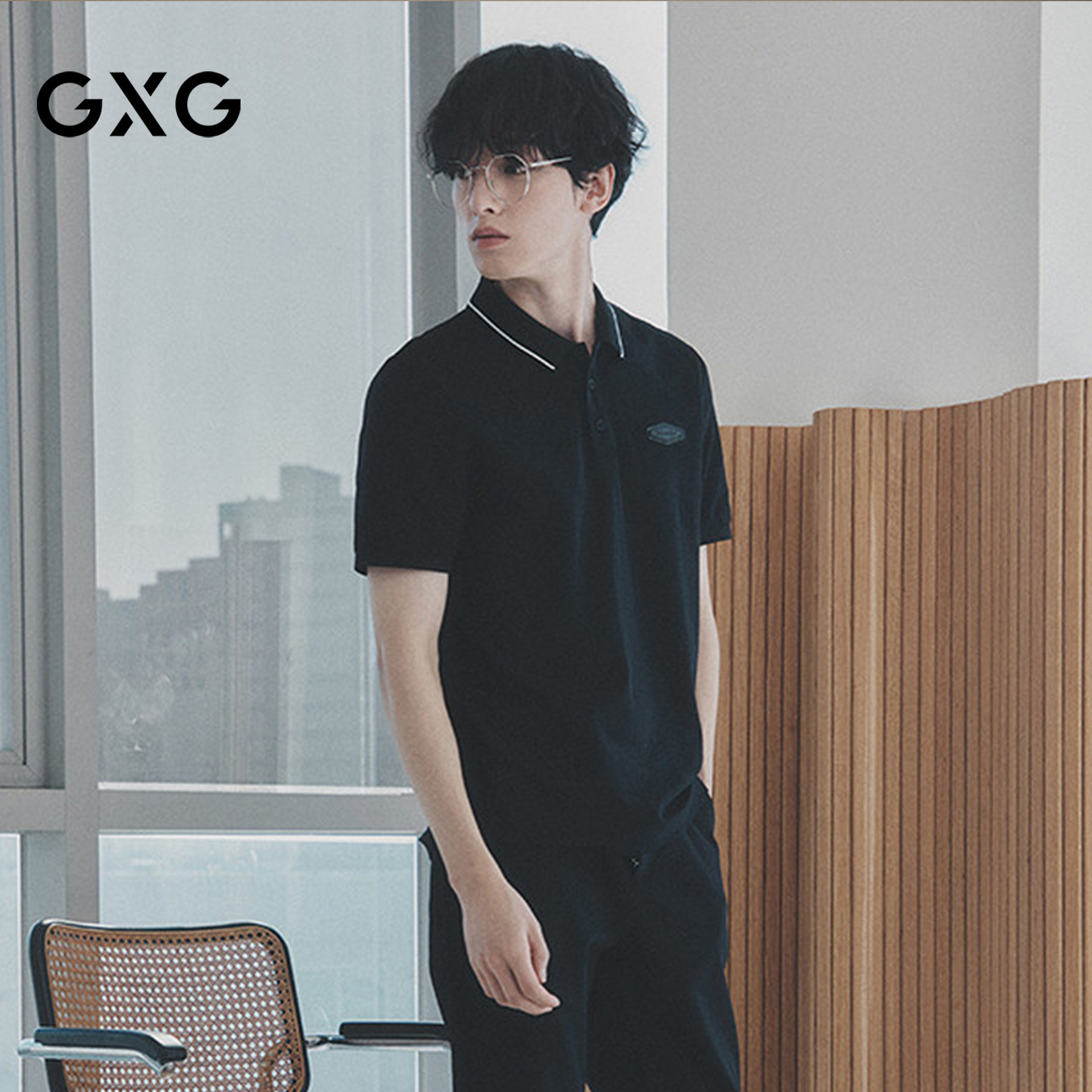 GXG男装翻领商务短袖保罗polo衫