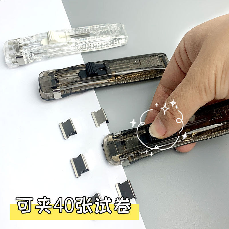 스테이플러 클립 푸셔 50개 보조 클립 네일 테스트지 보관 클립 대형 투명 무취 귀여운 미니