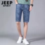 Thương hiệu xe jeep nam thanh lịch đích thực quần dài jeep denim giản dị năm quần short mùa hè - Quần jean quần jean ống suông nam
