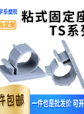 可调式配线固定座TS系列 粘式固定座 灰色 背胶线束固定座100只装