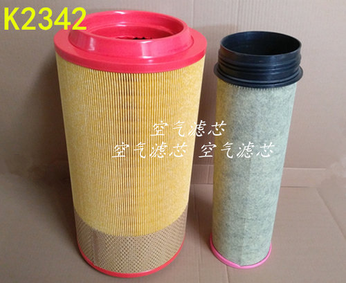 K2342空气滤芯适配重汽豪曼280T5G滤清器752W08400-6001格1C24820