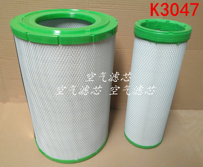 K3047空气滤芯适配福田戴姆勒欧曼GTL陕汽德龙2000PU3046滤清器格