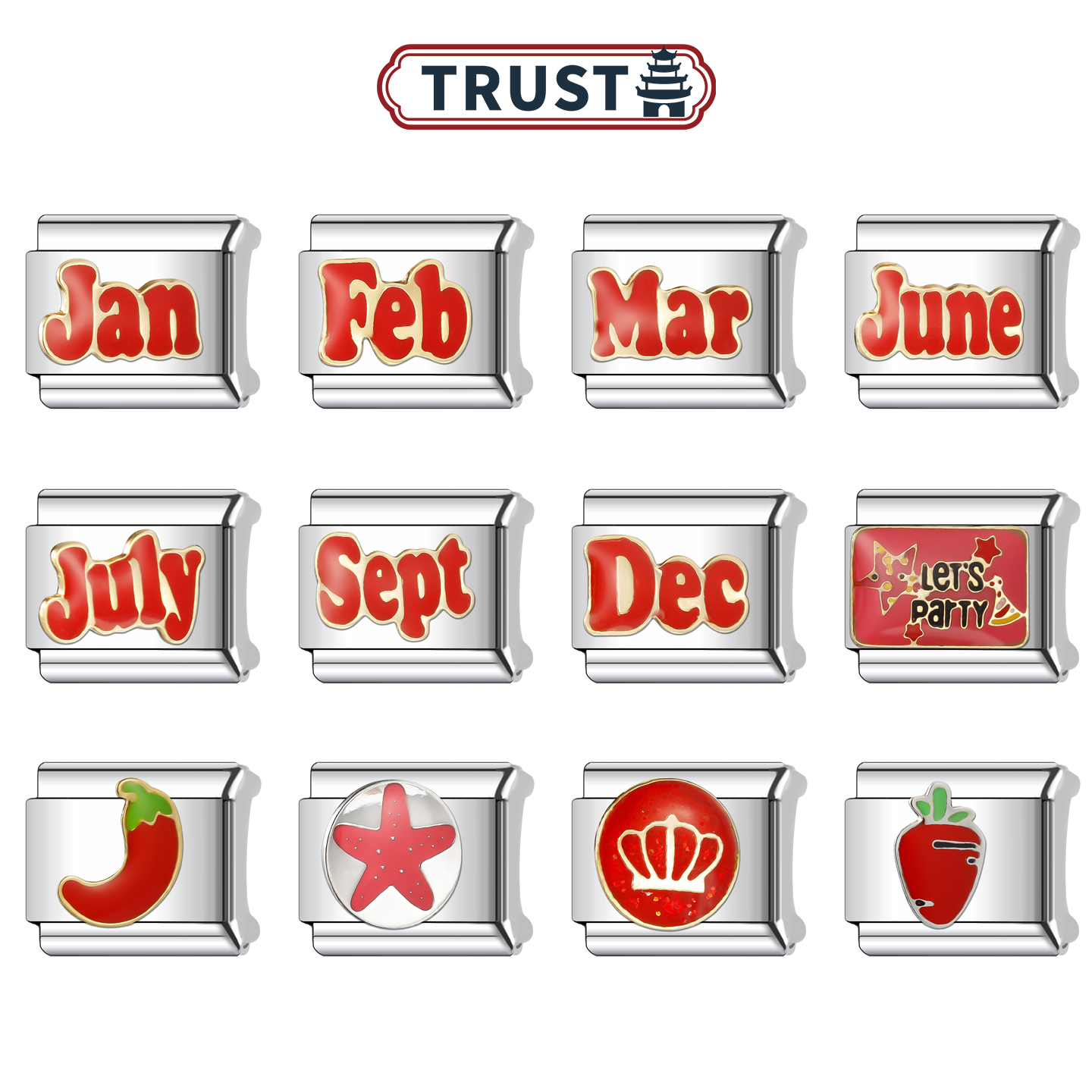 Trusta钛钢拼接DIY手链生日礼物