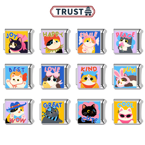 Trusta模块手链英文猫咪