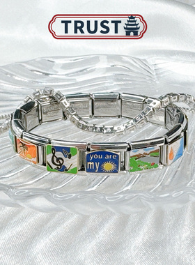 Trusta模块手链滴釉拼接diy表链风景原创设计闺蜜情侣女生日礼物