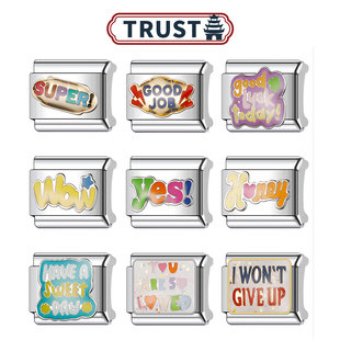 Trusta意大利模块手链可爱字母拼接DIY小众原创设计钛钢表带新款