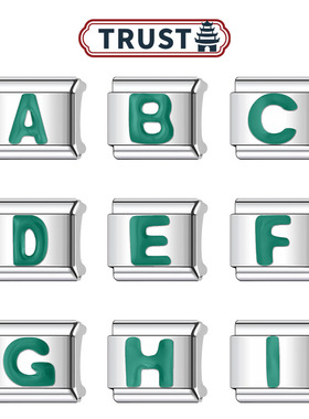 Trusta模块手链小众弹力钛钢链情侣闺蜜绿色字母首饰饰品DIY拼接