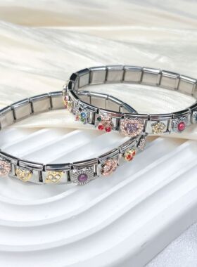 Trusta模块手链DIY搭配拼接单颗小众饰品钻石爱心饰品闺蜜网红款