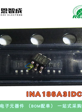 全新原装 INA186A3IDCKR 丝印：1E9  电流灵敏放大器 SC70-6