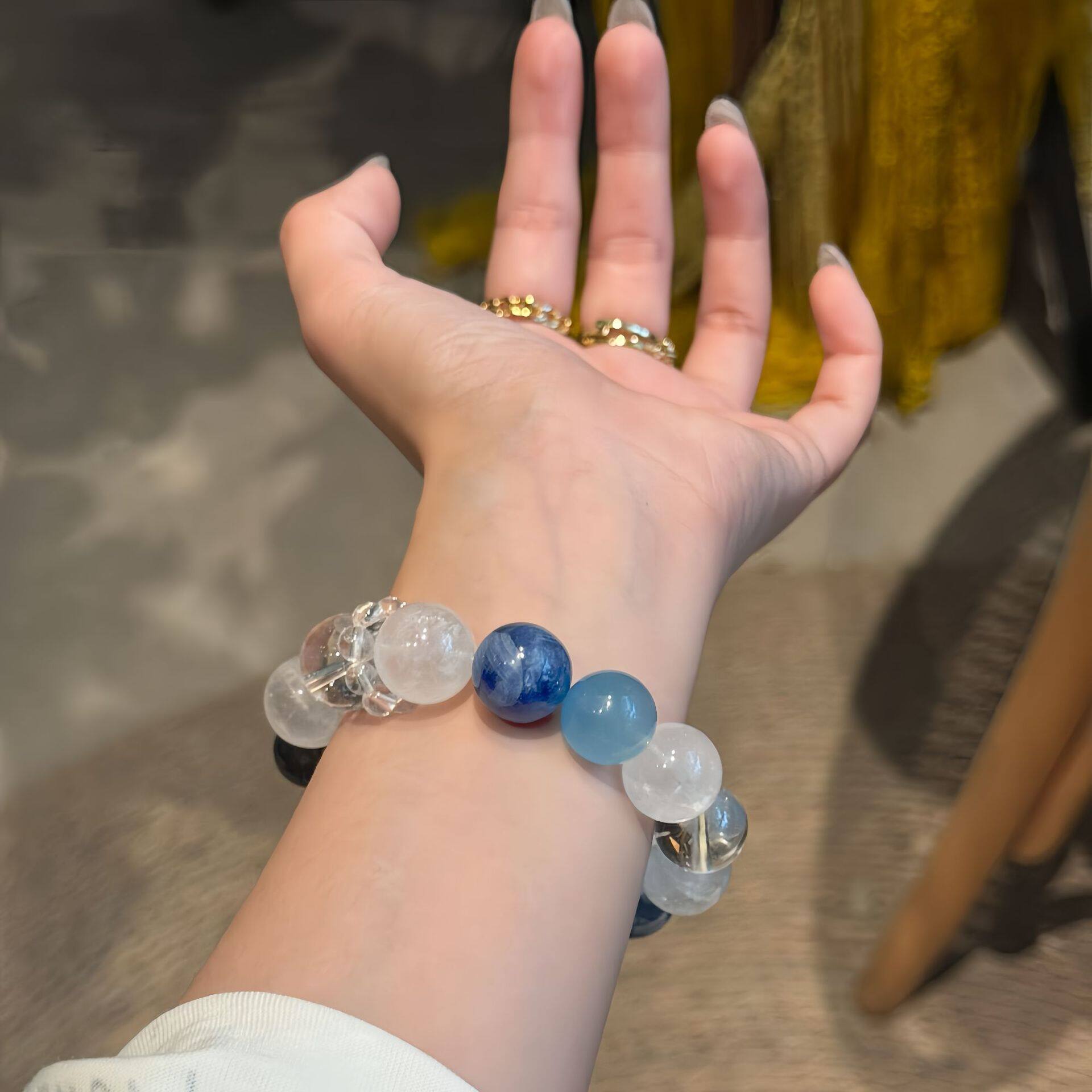 白水晶海蓝多宝手链精致女生款式