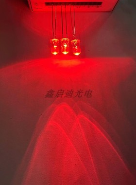 有脚透明白发 LED/圆头长边F指示灯M5发光二极管直珠5M红高亮插短