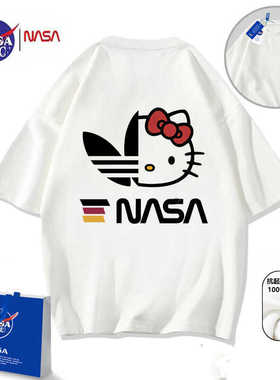 NASA 联名helloKitty短袖t恤女夏季潮牌2025新款纯棉情侣半袖体恤
