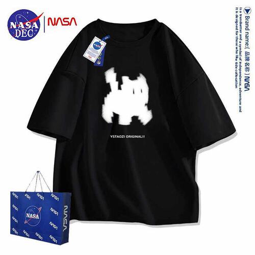 NASA联名像素猫短袖t恤圆领情侣