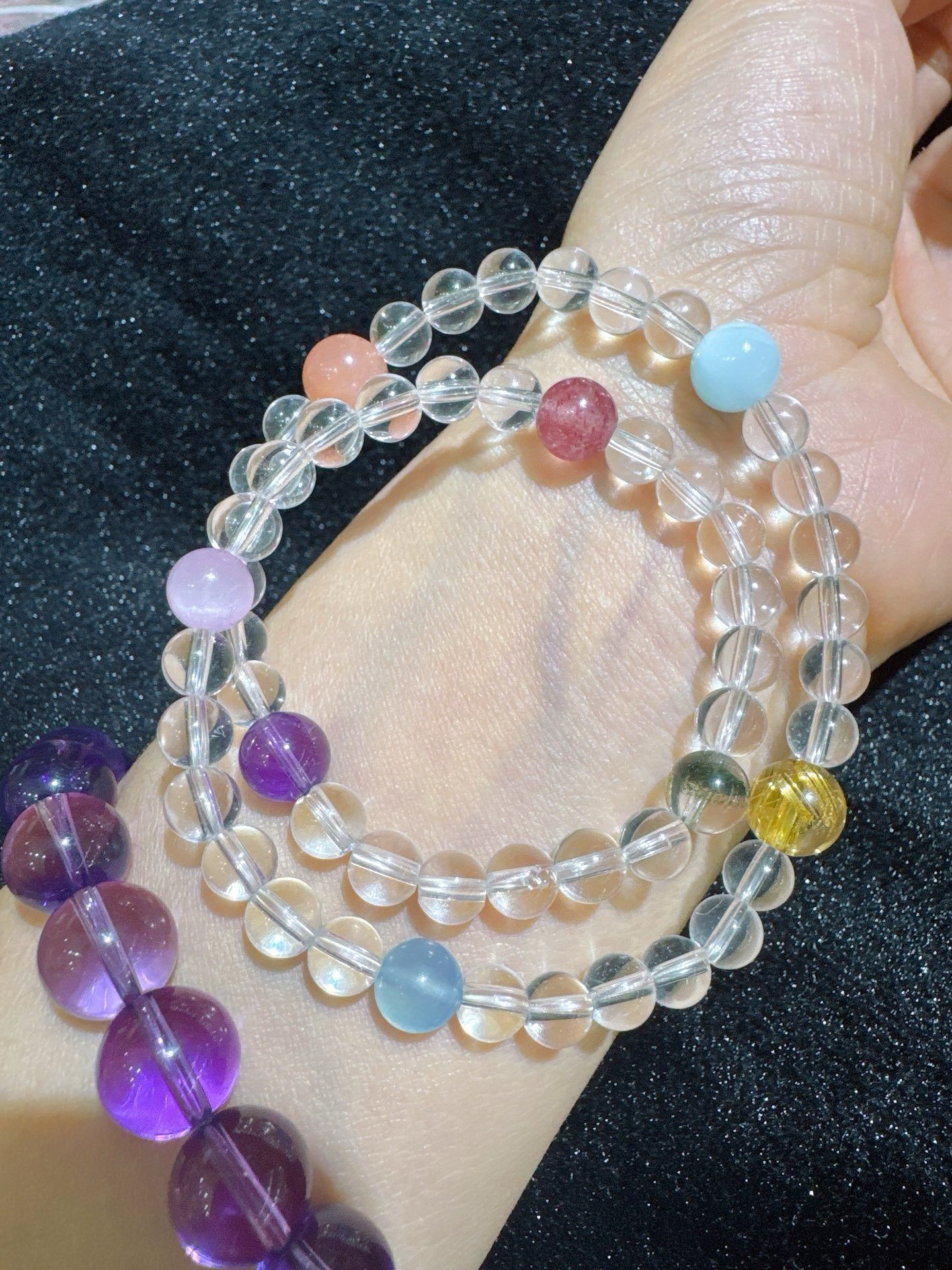 天然水晶手链私人定制手串原创设计高级感补水金