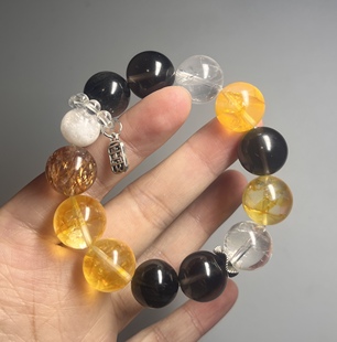 天然水晶手链私人定制手串原创设计高级感补水金