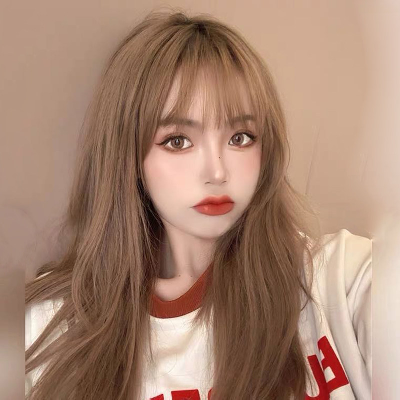 lisa同款假发长发女齐刘海自然