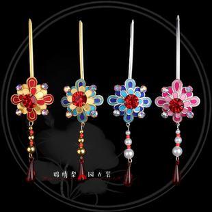 戏曲戏剧头饰花旦包头用品青衣旦角头饰手工点绸头面中国结小鬓簪