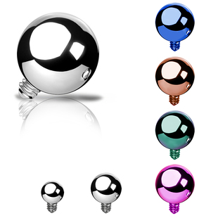 0.9/1.2牙钛合金内牙球螺帽内牙唇钉备用配件眉钉舌钉肚脐钉乳钉