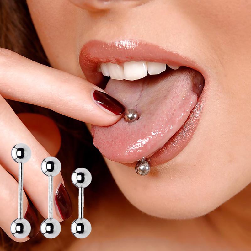 医用钢防过敏穿刺短款可选舌钉