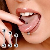 可选 长款 钛钢医用钢防过敏舌头钉舌钉舌环舌头饰品穿刺 短款