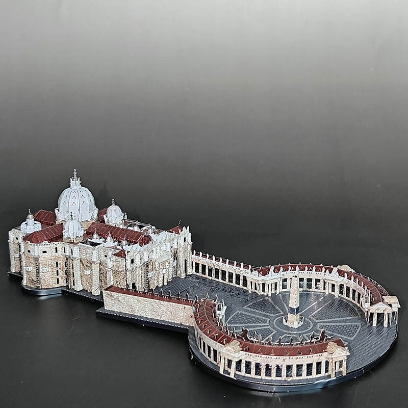 狂模 圣彼得大教堂 全金属不锈钢拼装模型3D免胶立体金属拼图玩具