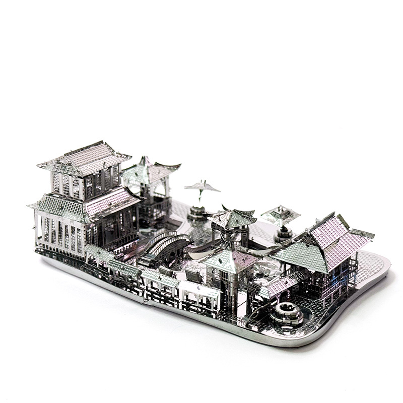 狂模 迷你苏州园林 金属拼图3D立体建筑模型解压拼装无聊街景