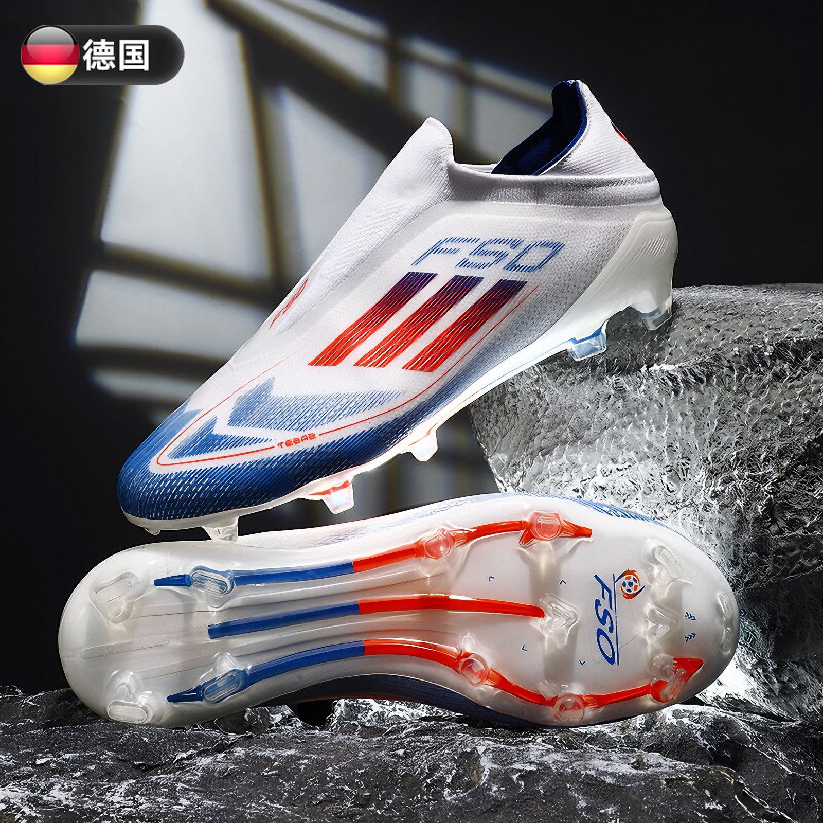 德国学生儿童防滑足球鞋男女FG长短钉MG碎钉TF比赛训练鞋长钉黑色