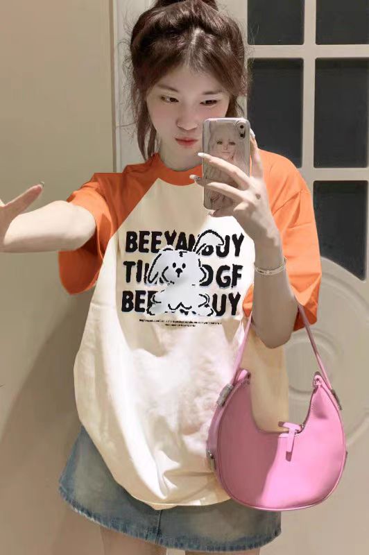 夏季oversize穿搭短袖设计感t恤