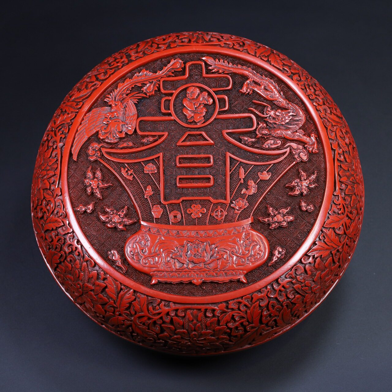 旧藏剔红漆器满雕刻首饰盒 古董古玩老物件真品收藏复古手工制作