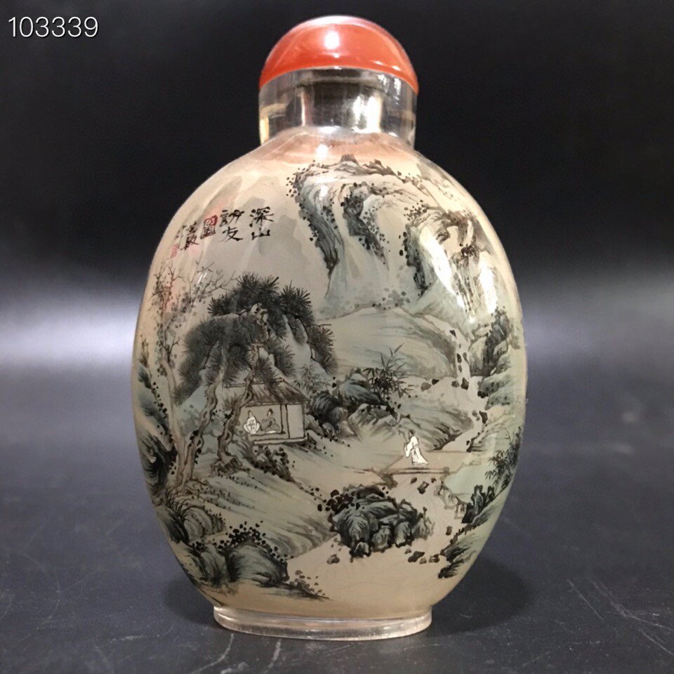 非遗内画鼻烟壶纯手工绘制工艺礼品出国送老外商务琉璃内画鼻烟壶
