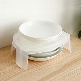 盘子收纳架日本进口塑料碗碟整理架厨房置物架橱柜双层沥水架