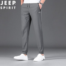 薄款 JEEP吉普裤 子男士 新款 潮流束脚运动冰丝中腰休闲长裤 青年夏季