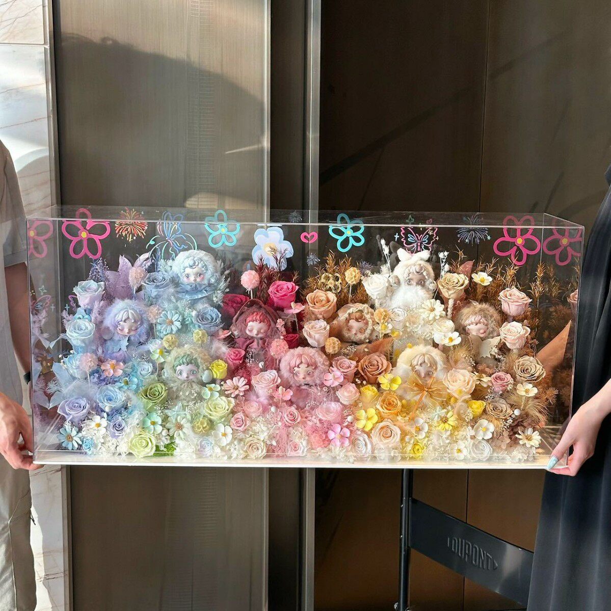 光织园SP花园七夕情人节永生花创意摆件生日礼物公仔玩偶女友闺蜜