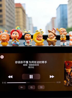 可爱星星人汽车屏幕装饰中控系摆件车内饰品二创改娃车载摆件琟剋