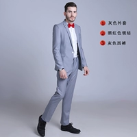 Куртка, штаны, бордовая галстук-бабочка