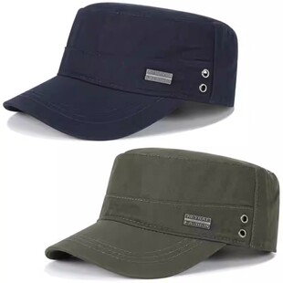 平顶帽男秋冬时尚休闲中老年帽子鸭舌帽男款爸爸爷爷户外棒球帽