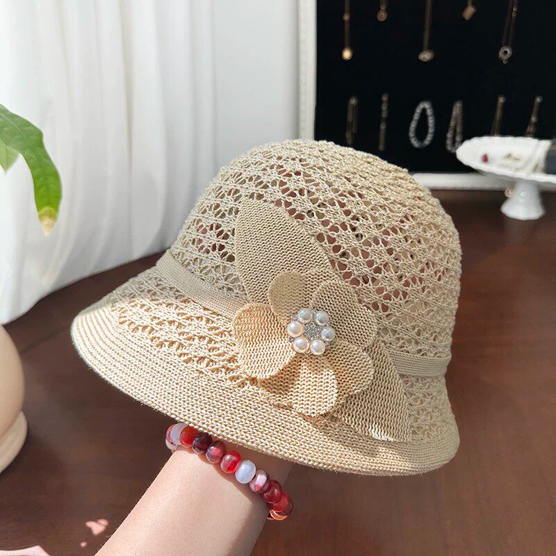 中老年人帽子女夏季渔夫帽轻薄透气妈妈遮阳帽春秋防晒奶奶帽礼帽