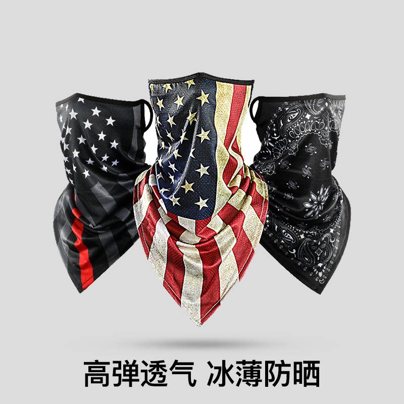 夏季男士冰丝骑行挂耳防晒面罩