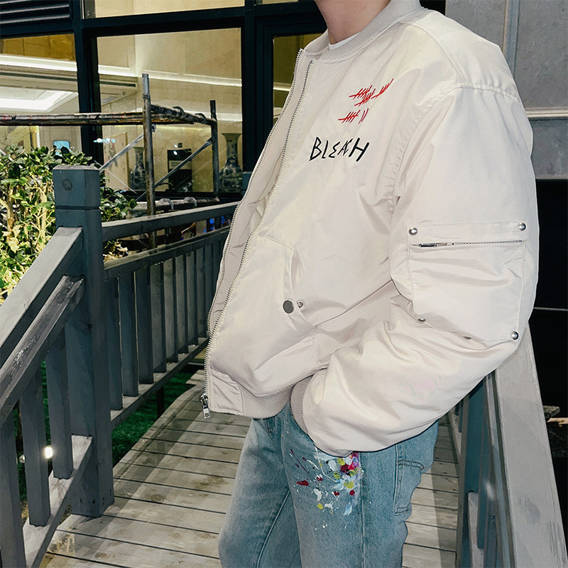 KINETIC 「心软的神」原创飞行夹克棉服bomber宽松棒球服男女外套