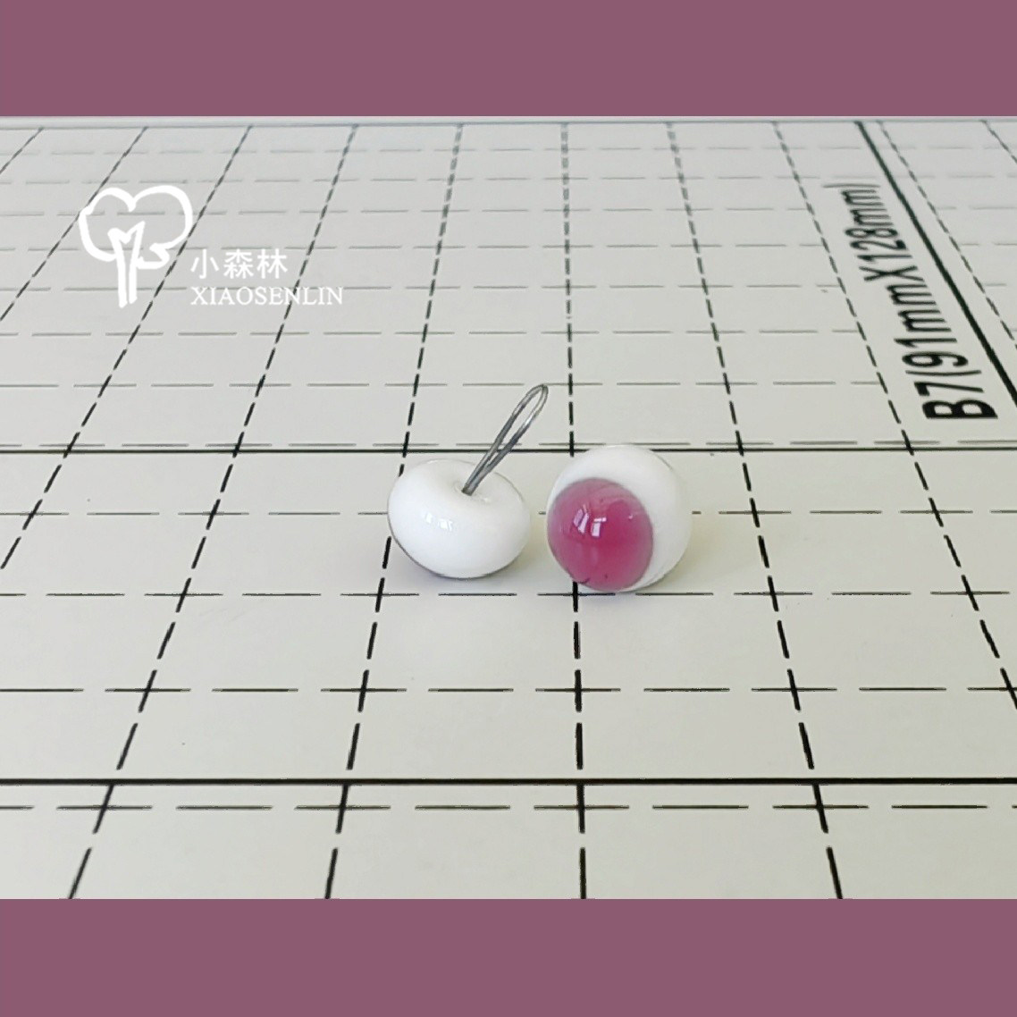 小森林◉4-8mm玫红双色偏瞳彩色日系关节玩偶diy手工泰迪熊玻璃眼