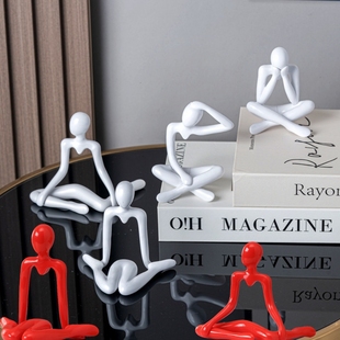 抽象人物摆件 客厅玄关工艺品瑜伽体式车载桌面摆件治愈系小礼物